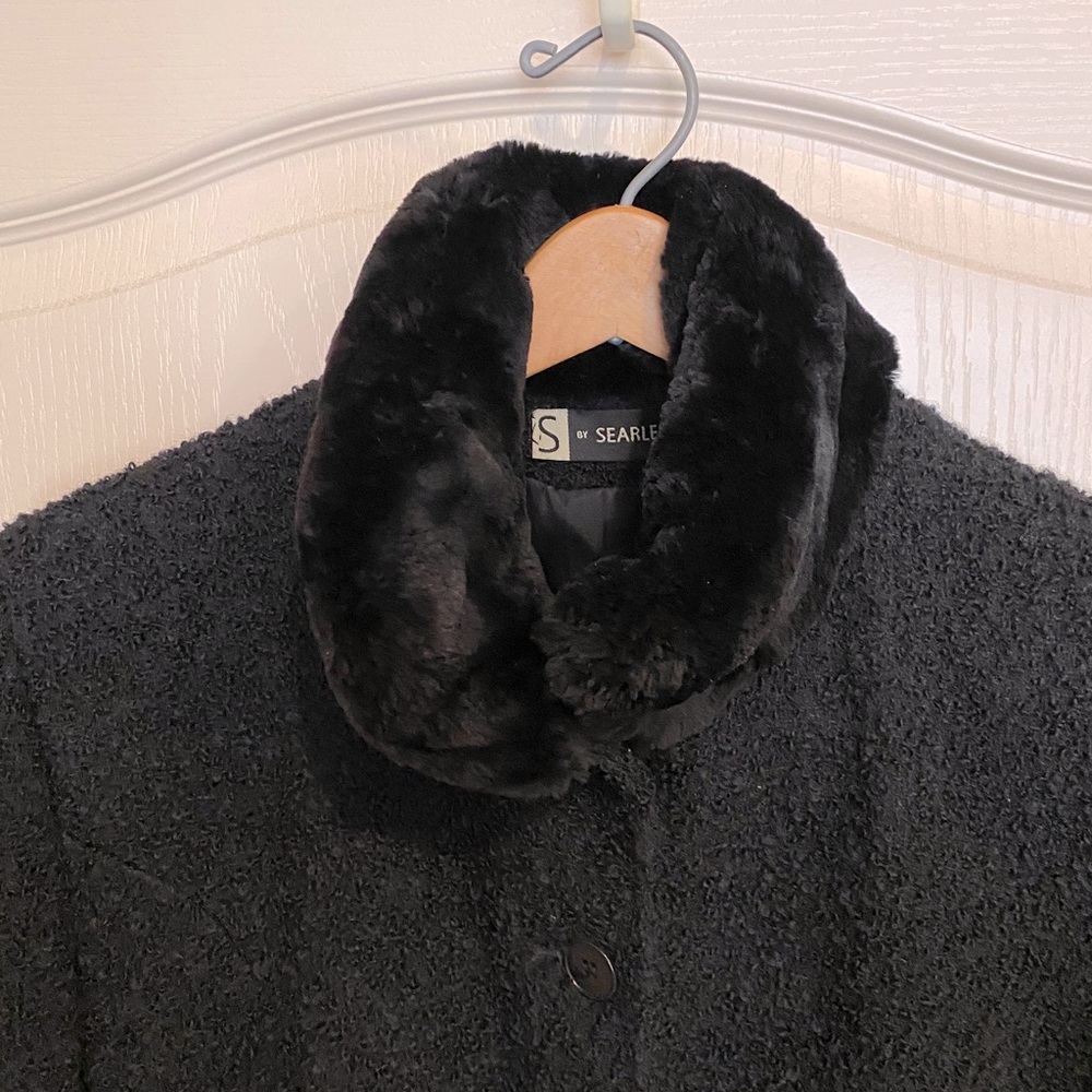 S by Searle Long Coat with Fur Trim
